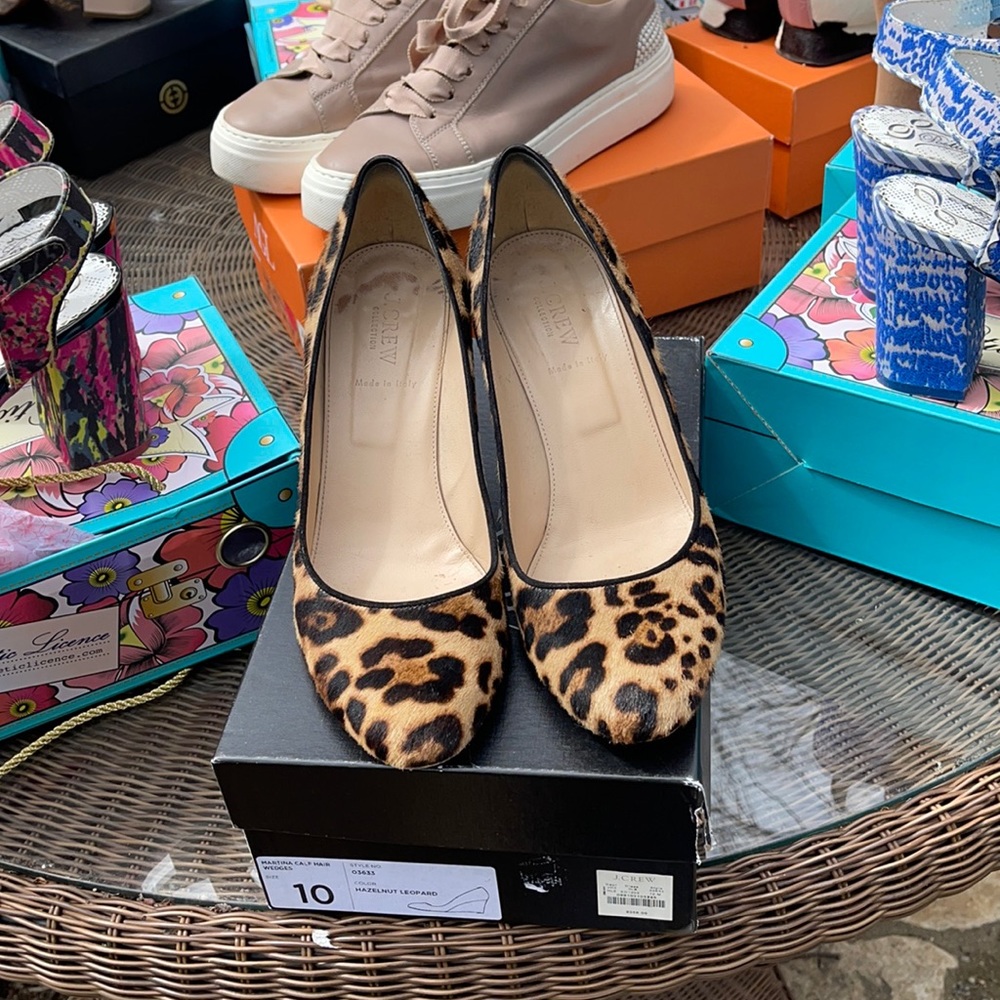 JCrew leopard wedge